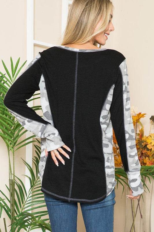 Leopard Print Contrast Thumbhole Knit - Shop Style & More | Fresh Looks, Everyday Deals & Free Shipping