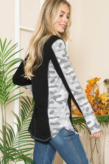 Leopard Print Contrast Thumbhole Knit - Shop Style & More | Fresh Looks, Everyday Deals & Free Shipping
