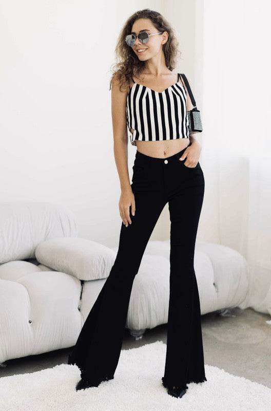Black High Rise Flare Jeans - Shop Style & More | Fresh Looks, Everyday Deals & Free Shipping