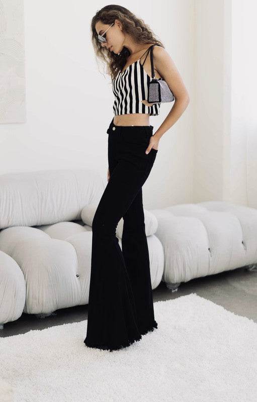 Black High Rise Flare Jeans - Shop Style & More | Fresh Looks, Everyday Deals & Free Shipping