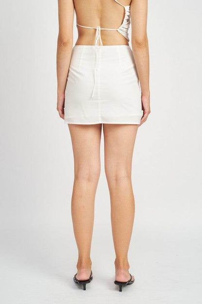 HIGH WAIST MINI SKIRT WITH SLITS - Shop Style & More | Fresh Looks, Everyday Deals & Free Shipping