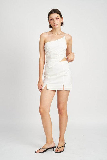 HIGH WAIST MINI SKIRT WITH SLITS - Shop Style & More | Fresh Looks, Everyday Deals & Free Shipping