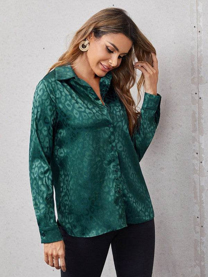 Satin leopard print button down shirt - Shop Style & More | Fresh Looks, Everyday Deals & Free Shipping