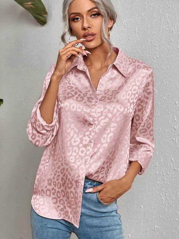 Satin leopard print button down shirt - Shop Style & More | Fresh Looks, Everyday Deals & Free Shipping