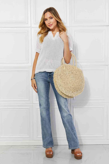 Justin Taylor Beach Date Straw Rattan Handbag in Ivory Bags