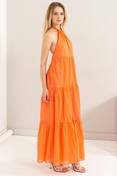 Halter Neck Cover Up Maxi Dress Cover-Ups