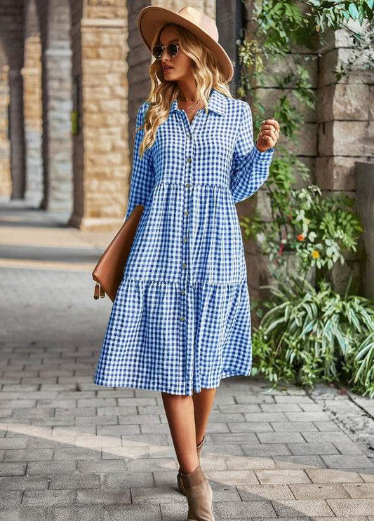 Gingham long sleeve dress - Shop Style & More | Fresh Looks, Everyday Deals & Free Shipping