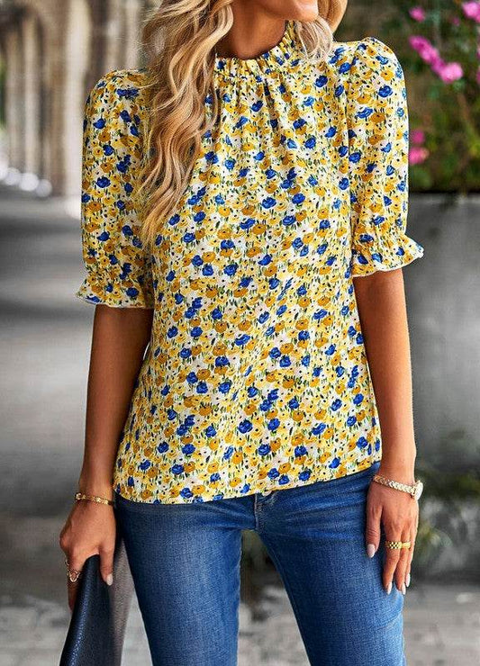 Floral mock neck blouse - Shop Style & More | Fresh Looks, Everyday Deals & Free Shipping