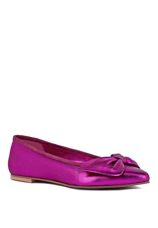 PIE-TRIBE Metallic Big Bow Ballerinas - Shop Style & More | Fresh Looks, Everyday Deals & Free Shipping