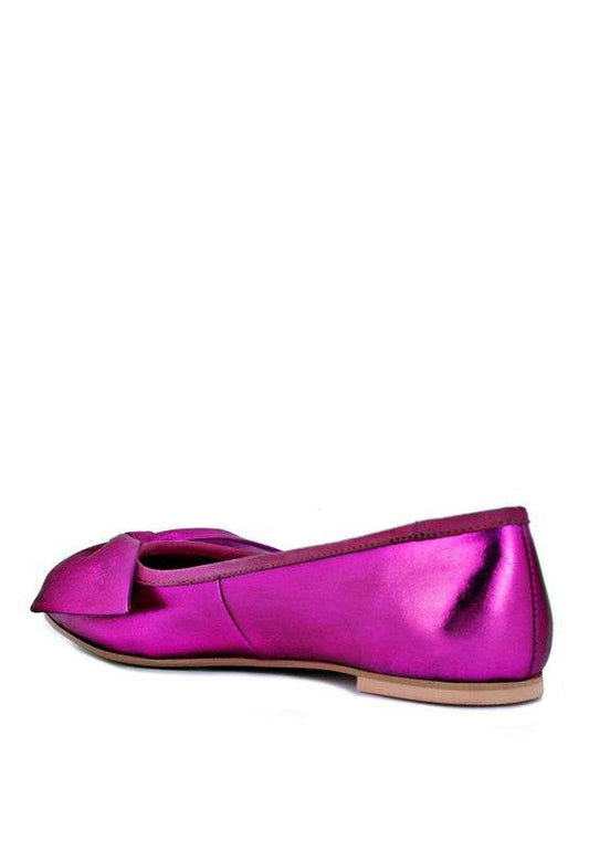 PIE-TRIBE Metallic Big Bow Ballerinas - Shop Style & More | Fresh Looks, Everyday Deals & Free Shipping