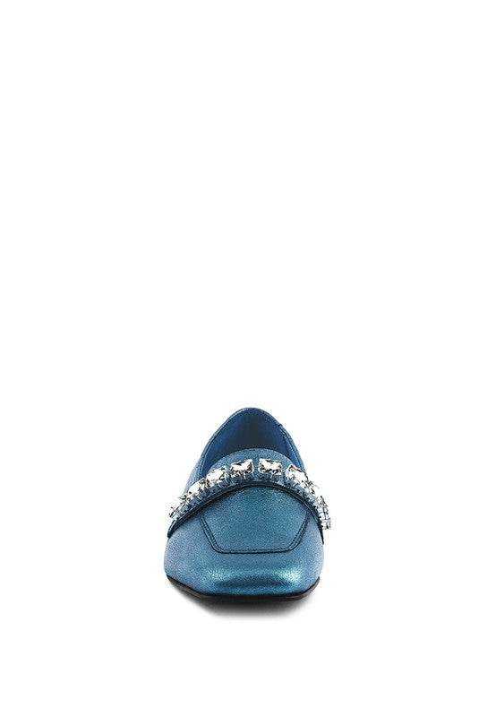 CHURROS Metallic Diamante Leather Loafers - Shop Style & More | Fresh Looks, Everyday Deals & Free Shipping