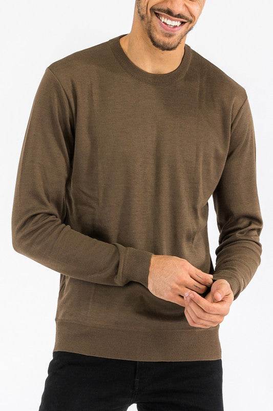 SOLID COLOR ROUND NECK SWEATER - Shop Style & More | Fresh Looks, Everyday Deals & Free Shipping