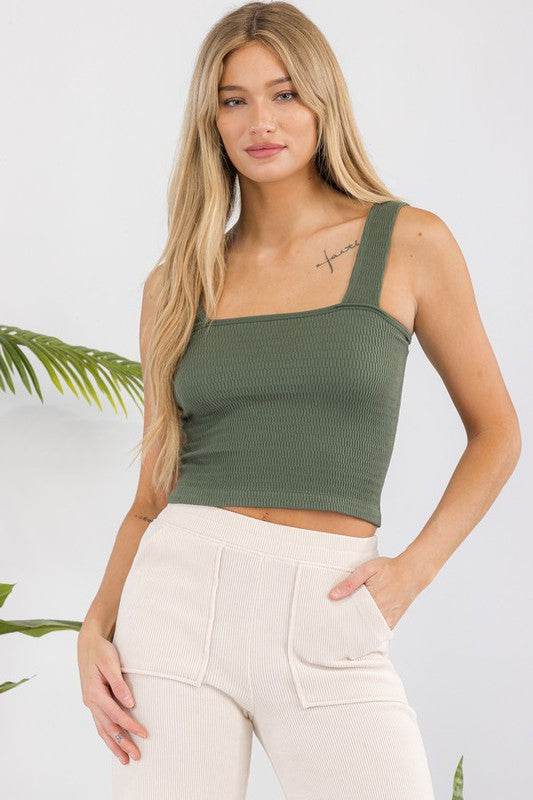 Seamless Textured Crop Tank - Shop Style & More | Fresh Looks, Everyday Deals & Free Shipping