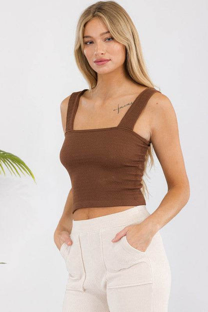 Seamless Textured Crop Tank - Shop Style & More | Fresh Looks, Everyday Deals & Free Shipping