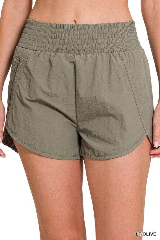 Windbreaker Smocked Waistband Running Shorts - Shop Style & More | Fresh Looks, Everyday Deals & Free Shipping