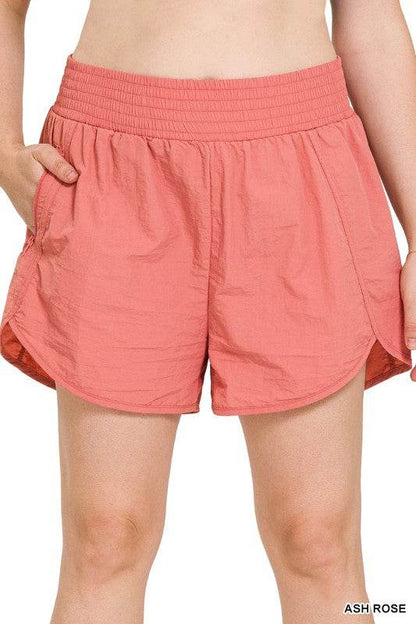 Plus Windbreaker Smocked Waistband Running Shorts - Shop Style & More | Fresh Looks, Everyday Deals & Free Shipping