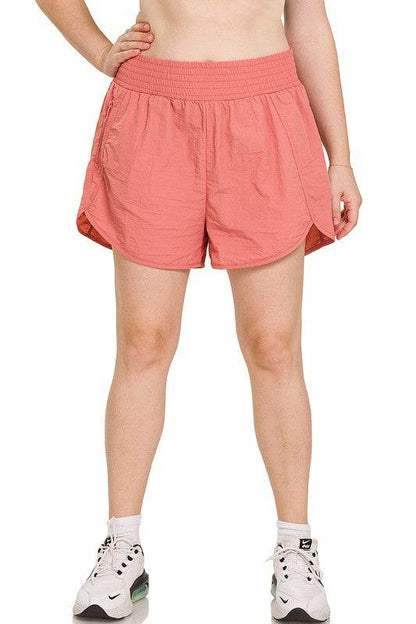 Plus Windbreaker Smocked Waistband Running Shorts - Shop Style & More | Fresh Looks, Everyday Deals & Free Shipping