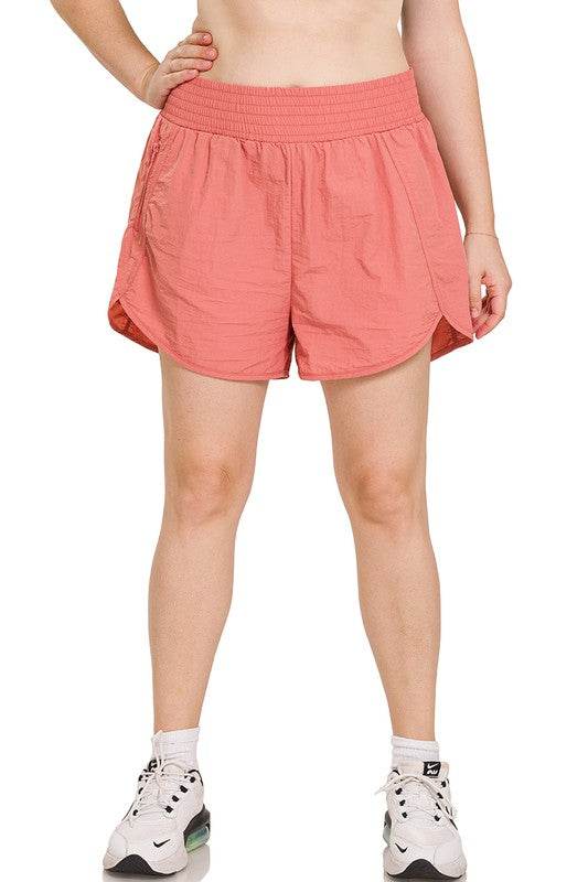 Plus Windbreaker Smocked Waistband Running Shorts - Shop Style & More | Fresh Looks, Everyday Deals & Free Shipping
