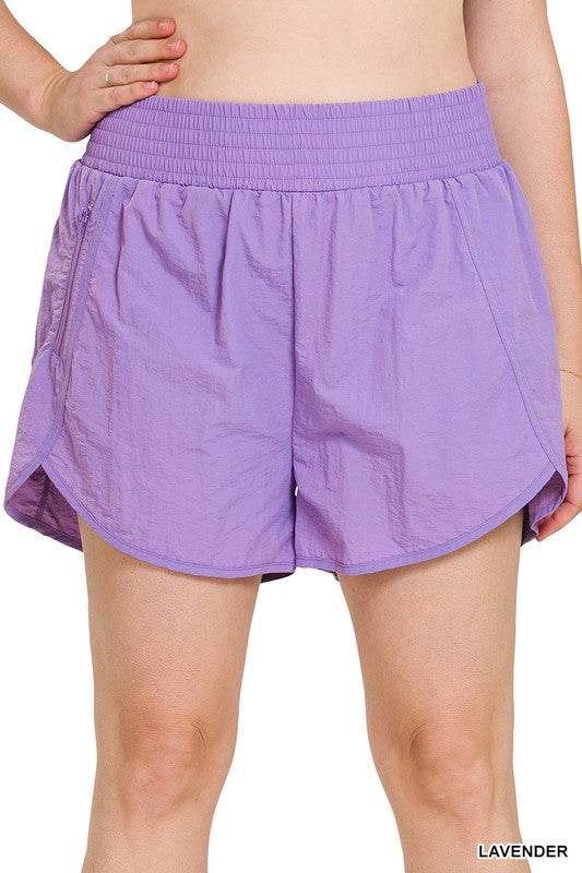 Plus Windbreaker Smocked Waistband Running Shorts - Shop Style & More | Fresh Looks, Everyday Deals & Free Shipping