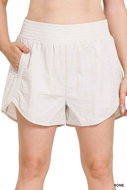 Plus Windbreaker Smocked Waistband Running Shorts - Shop Style & More | Fresh Looks, Everyday Deals & Free Shipping