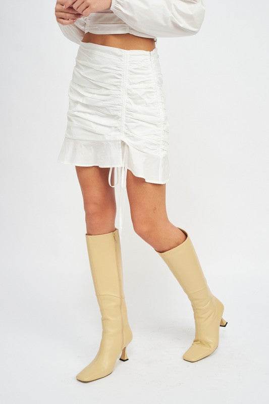 RUCHED HIGH WAISTED MINI SKIRT - Shop Style & More | Fresh Looks, Everyday Deals & Free Shipping