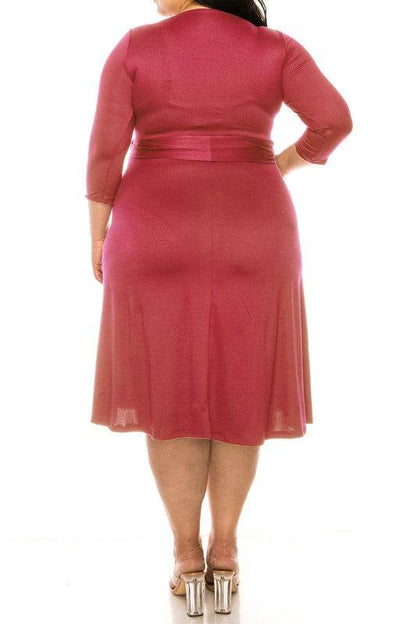 Plus size, solid faux wrap dress - Shop Style & More | Fresh Looks, Everyday Deals & Free Shipping