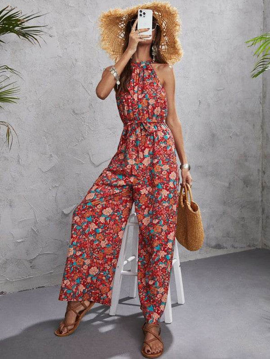 Floral halter jumpsuit - Shop Style & More | Fresh Looks, Everyday Deals & Free Shipping