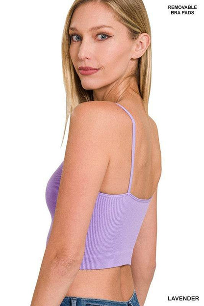 Ribbed Seamless Cropped Cami with Bra Pads - Shop Style & More | Fresh Looks, Everyday Deals & Free Shipping