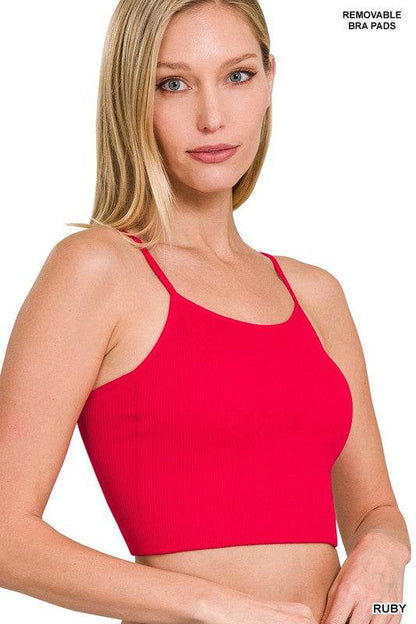 Ribbed Seamless Cropped Cami with Bra Pads - Shop Style & More | Fresh Looks, Everyday Deals & Free Shipping