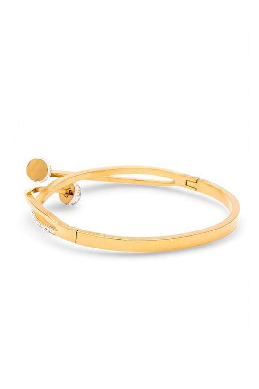 Crystal Pave Nail Designed Stainless Steel Bangle - Shop Style & More | Fresh Looks, Everyday Deals & Free Shipping