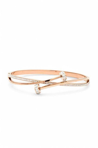 Crystal Pave Nail Designed Stainless Steel Bangle - Shop Style & More | Fresh Looks, Everyday Deals & Free Shipping