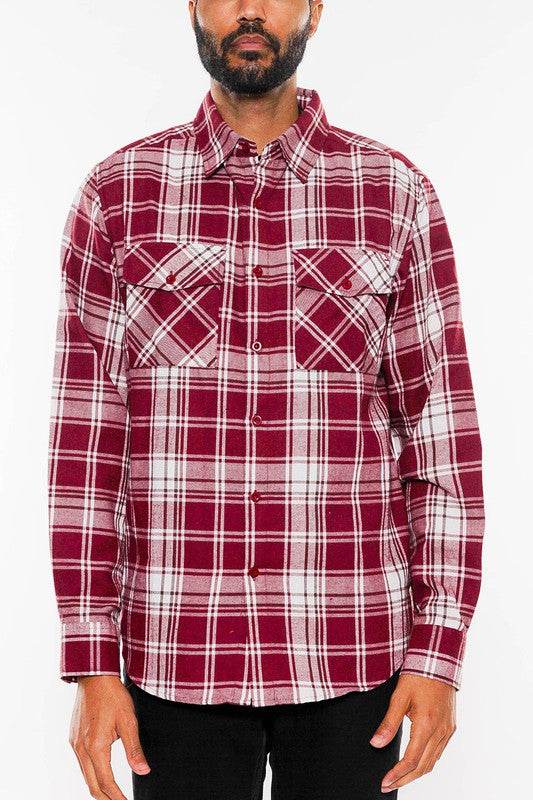 LONG SLEEVE FLANNEL FULL PLAID CHECKERED SHIRT - Shop Style & More | Fresh Looks, Everyday Deals & Free Shipping