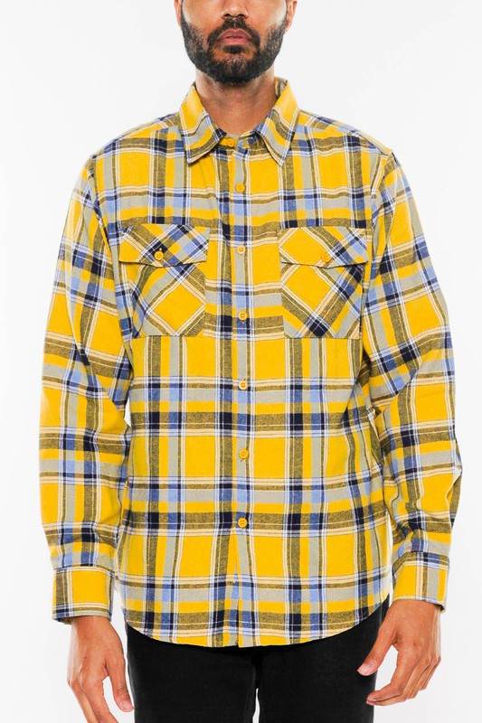 LONG SLEEVE FLANNEL FULL PLAID CHECKERED SHIRT - Shop Style & More | Fresh Looks, Everyday Deals & Free Shipping