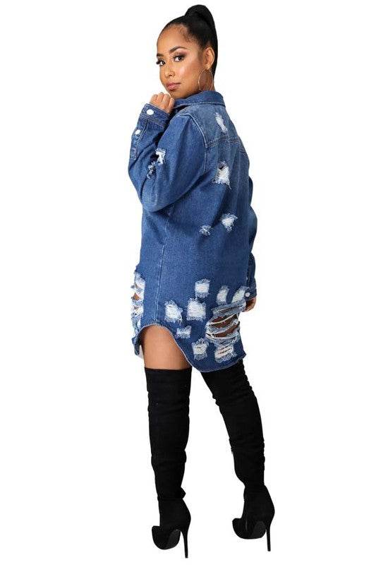SEXY DENIM JACKET DRESS - Shop Style & More | Fresh Looks, Everyday Deals & Free Shipping
