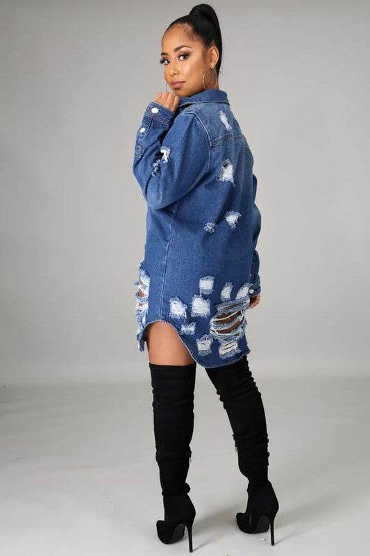 SEXY DENIM JACKET DRESS - Shop Style & More | Fresh Looks, Everyday Deals & Free Shipping