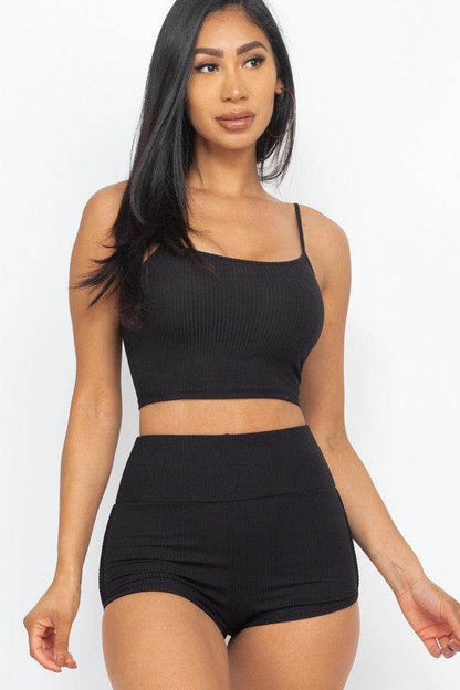 Ribbed Top & Ruched Biker Shorts Set - Shop Style & More | Fresh Looks, Everyday Deals & Free Shipping