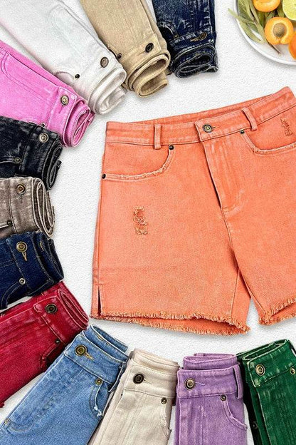 CASUAL WASHED STYLE DENIM SHORTS WITH POCKETS - Shop Style & More | Fresh Looks, Everyday Deals & Free Shipping