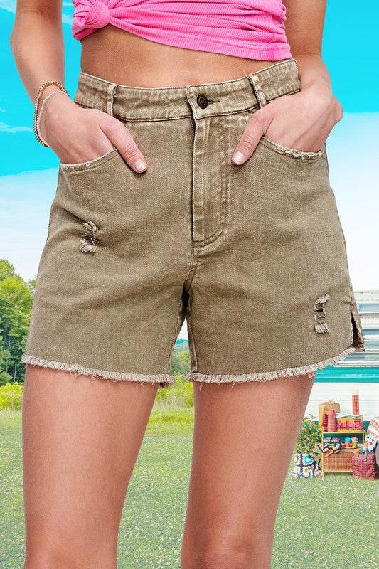 CASUAL WASHED STYLE DENIM SHORTS WITH POCKETS - Shop Style & More | Fresh Looks, Everyday Deals & Free Shipping