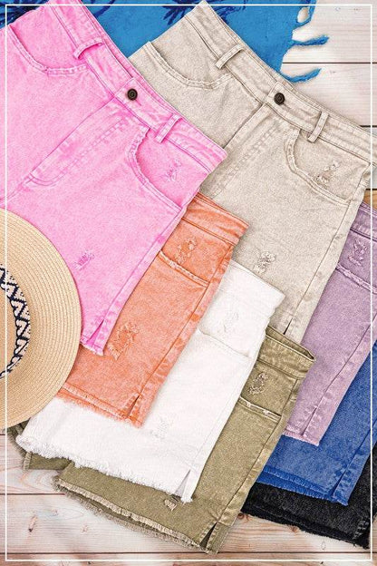 CASUAL WASHED STYLE DENIM SHORTS WITH POCKETS - Shop Style & More | Fresh Looks, Everyday Deals & Free Shipping