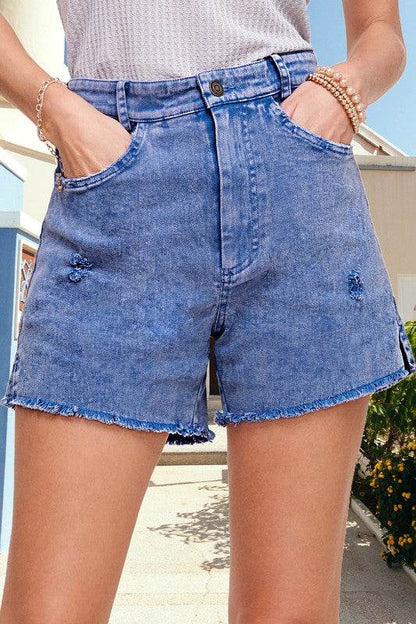 CASUAL WASHED STYLE DENIM SHORTS WITH POCKETS - Shop Style & More | Fresh Looks, Everyday Deals & Free Shipping