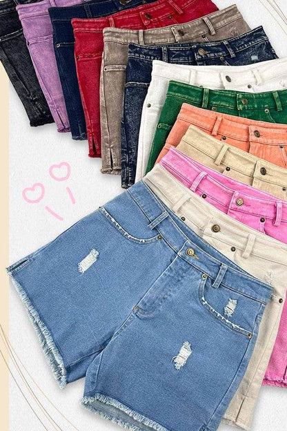 CASUAL WASHED STYLE DENIM SHORTS WITH POCKETS - Shop Style & More | Fresh Looks, Everyday Deals & Free Shipping