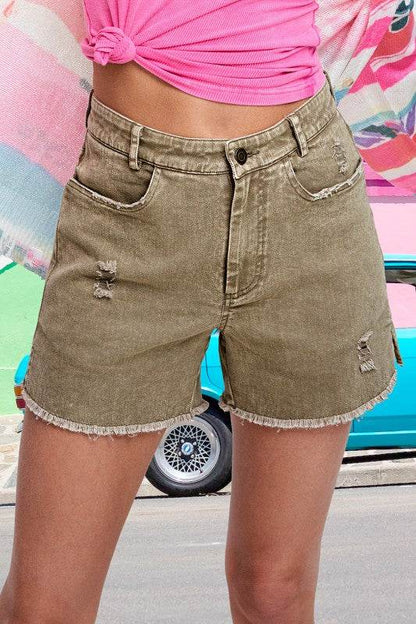 CASUAL WASHED STYLE DENIM SHORTS WITH POCKETS - Shop Style & More | Fresh Looks, Everyday Deals & Free Shipping