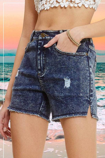 CASUAL WASHED STYLE DENIM SHORTS WITH POCKETS - Shop Style & More | Fresh Looks, Everyday Deals & Free Shipping