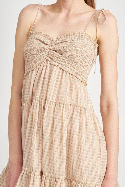 SMOCKED BABY DOLL DRESS WITH RUFFLED - Shop Style & More | Fresh Looks, Everyday Deals & Free Shipping