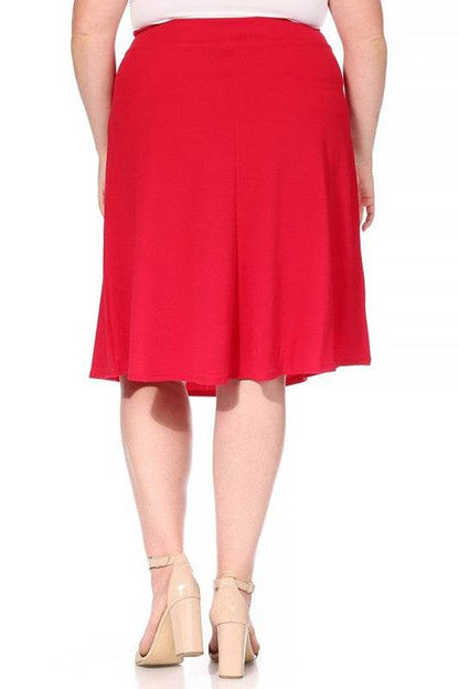 Plus size, solid, A-line, knee length skirt - Shop Style & More | Fresh Looks, Everyday Deals & Free Shipping