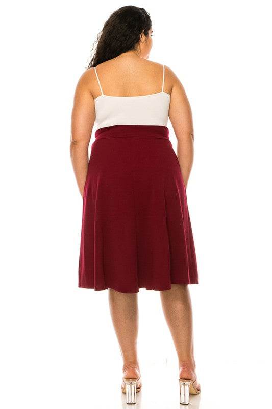 Plus size, solid, A-line, knee length skirt - Shop Style & More | Fresh Looks, Everyday Deals & Free Shipping