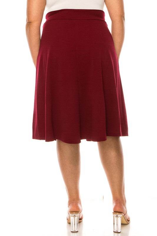 Plus size, solid, A-line, knee length skirt - Shop Style & More | Fresh Looks, Everyday Deals & Free Shipping