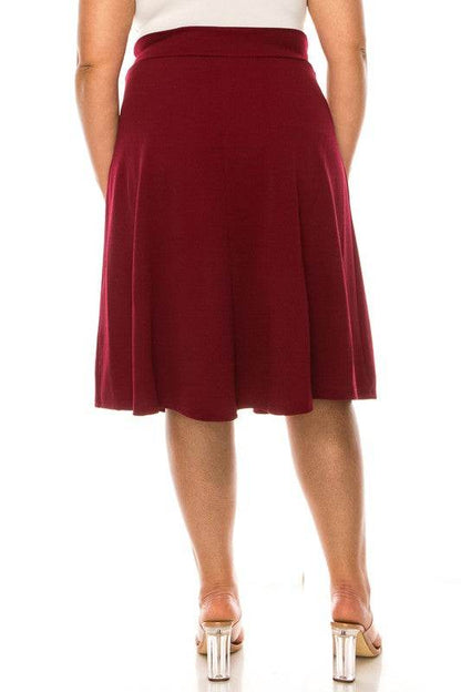 Plus size, solid, A-line, knee length skirt - Shop Style & More | Fresh Looks, Everyday Deals & Free Shipping