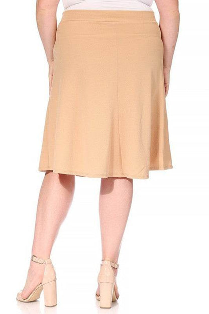 Plus size, solid, A-line, knee length skirt - Shop Style & More | Fresh Looks, Everyday Deals & Free Shipping