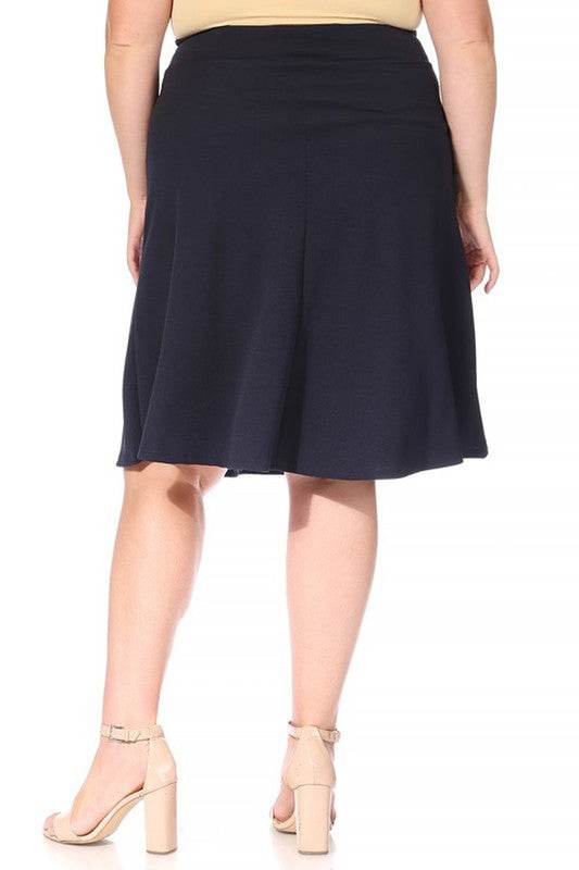 Plus size, solid, A-line, knee length skirt - Shop Style & More | Fresh Looks, Everyday Deals & Free Shipping